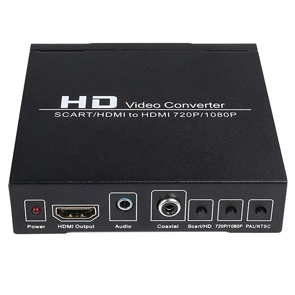 Топ предложения PAL/NTSC SCART и hdmi-hdmi видео конвертер 1080P Upscaler с 3,5 мм и коаксиальный аудио выход для игровой консоли