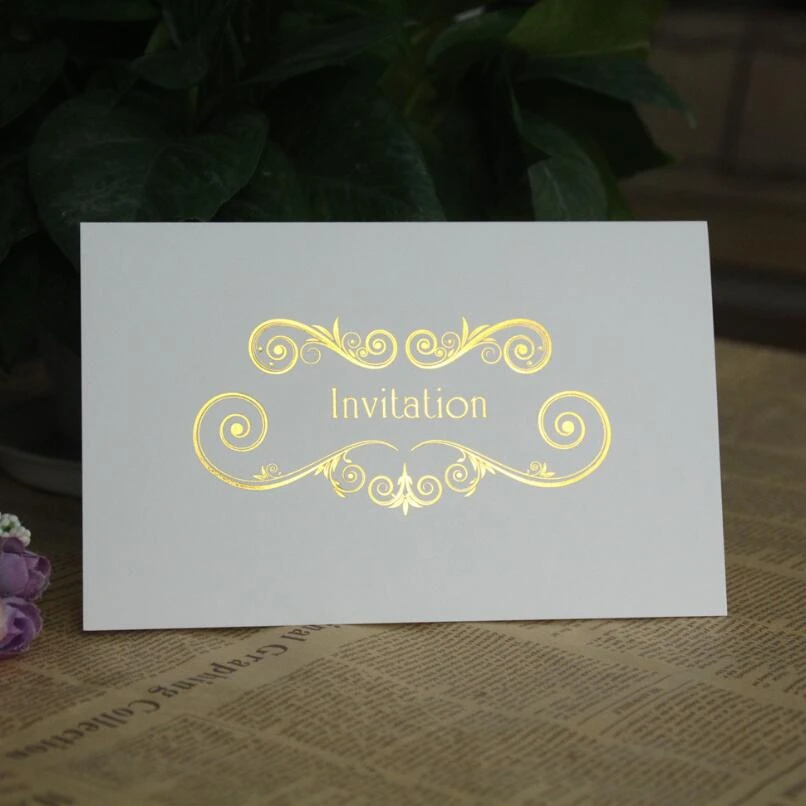 Deux Pages De Pli Invitations D Affaires Carte D Invitation De Fete D Anniversaire De Mariage Formelle Vierge A L Interieur De La Page pcslot Aliexpress