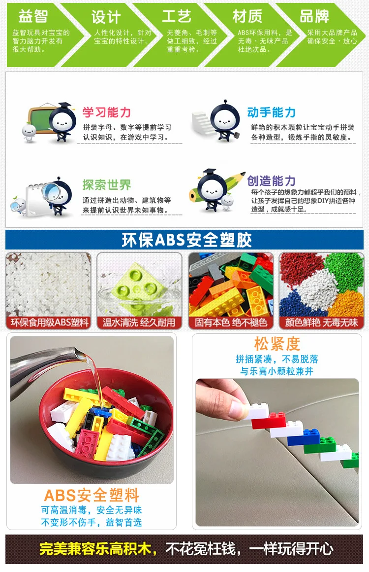 1000 шт DIY блоки сборочный конструктор маленькие частицы развивающие игрушки разные цвета, нетоксичные