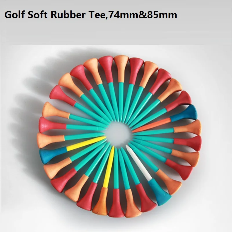 Free Shipping Golf Tee Soft Rubber Material 74mm 85mm Golf Tee Size 5pieces for One Lot Colorful Golf Tee