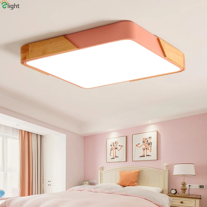 Günstig Nordic Platz Multicolor Legierung Led Decke Lichter Wohnzimmer Eiche Dimmbare Led Decke Lampe Schlafzimmer Führte Decken Leuchten