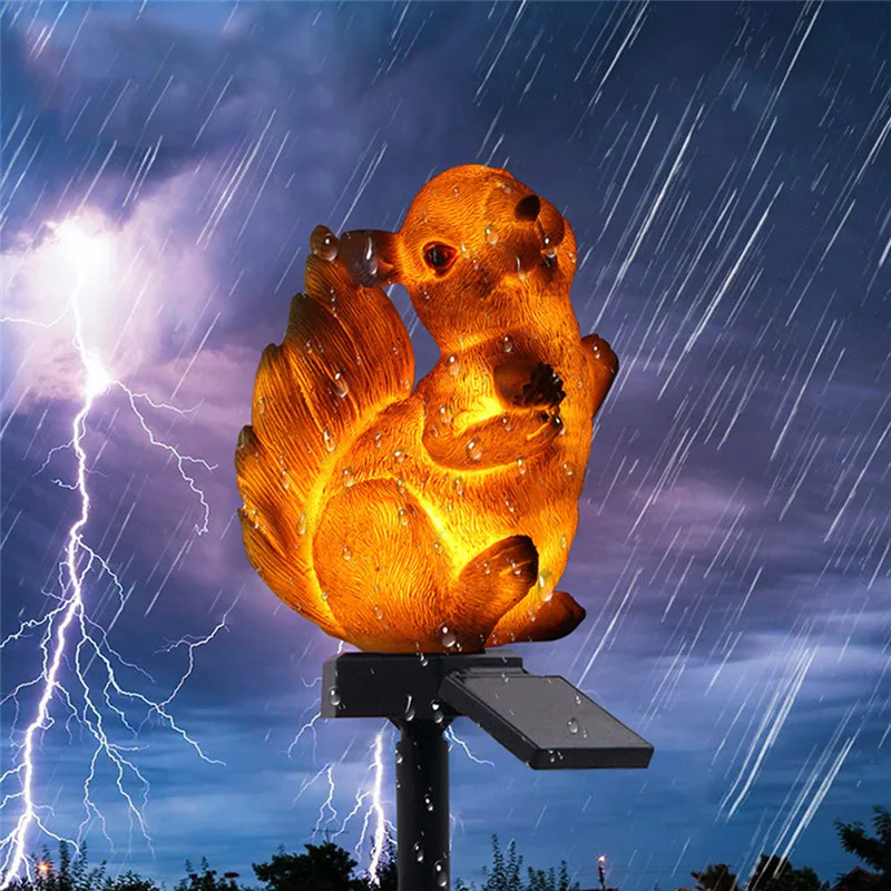 Squirrel Solar Light with Panel Fake Owl Waterproof Outdoor Powered LED Path Lawn Yard Garden Lamps Landscape | Лампы и освещение