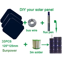 XINPUGUANG 100W DIY flexible solar panel kits with 125*125mm efficient solar cell use flux pen+tab wire+bus wire experiments