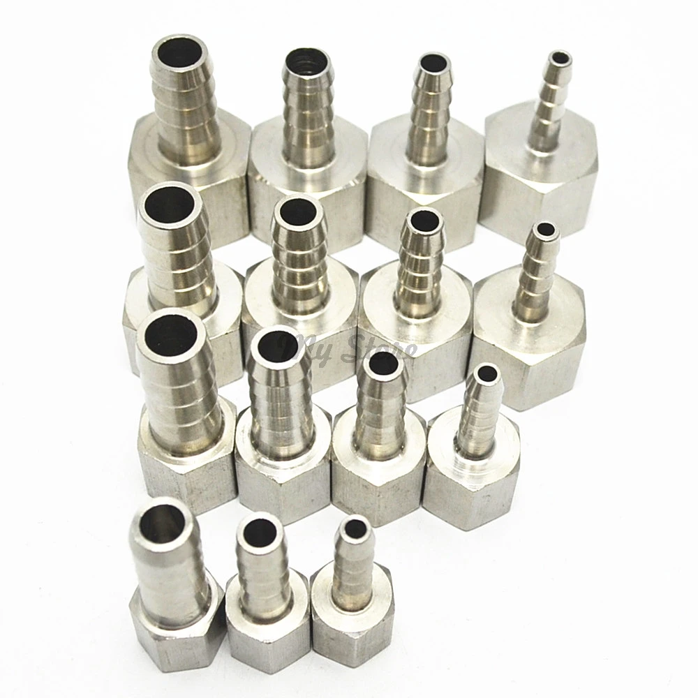 

Stainless Steel 304 BSP Female Thread Pipe Fitting x Barb Hose Tail Reducer Pagoda Joint Coupling Connector