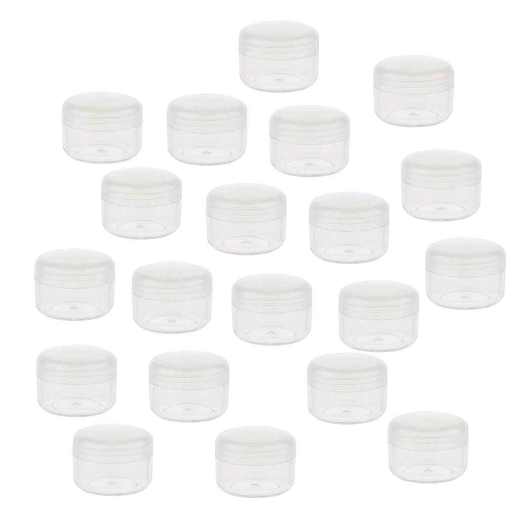 Portable Small Plastic Cosmetic Cream Jars Pots, Empty Cosmetic Containers With Lids (20Pcs)