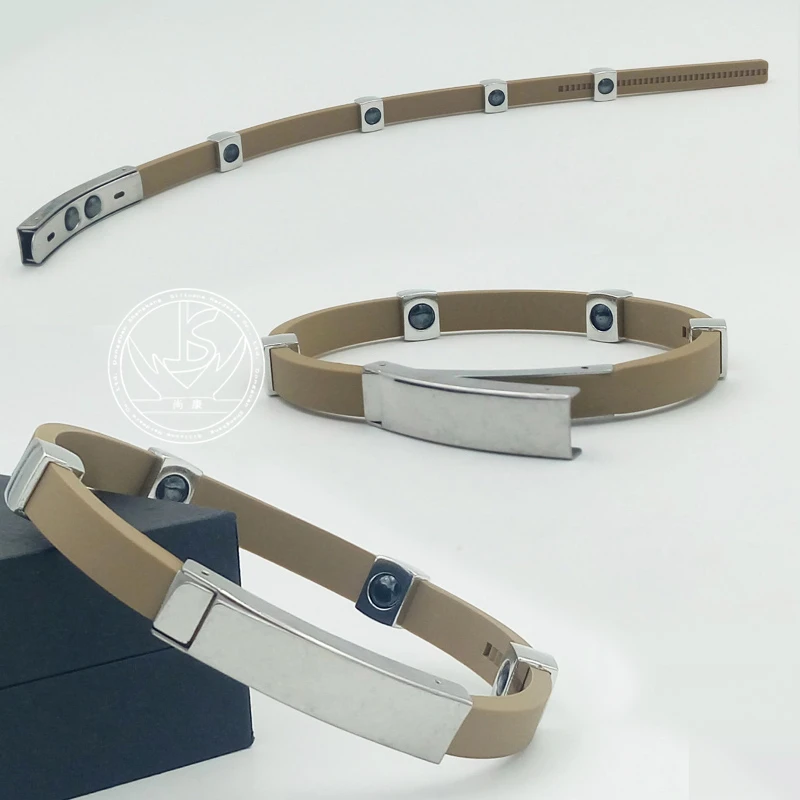 

fast shipping 2017 new fashion stainless steel bracelet with the anti-radiation germanium magnetosilica gel energy bracelet