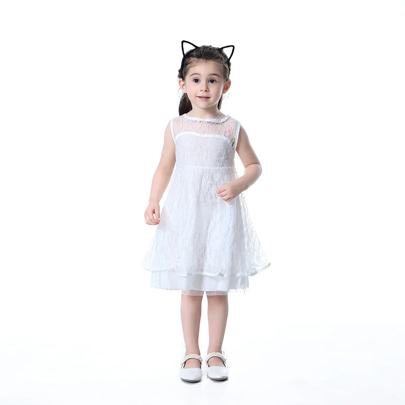 Girls Princess Dresses Summer 2019 Teenager Lace Cutout Open Back Sleeveless Dress Kids Casual Clothes Dress For 4-12 Years Old (7)