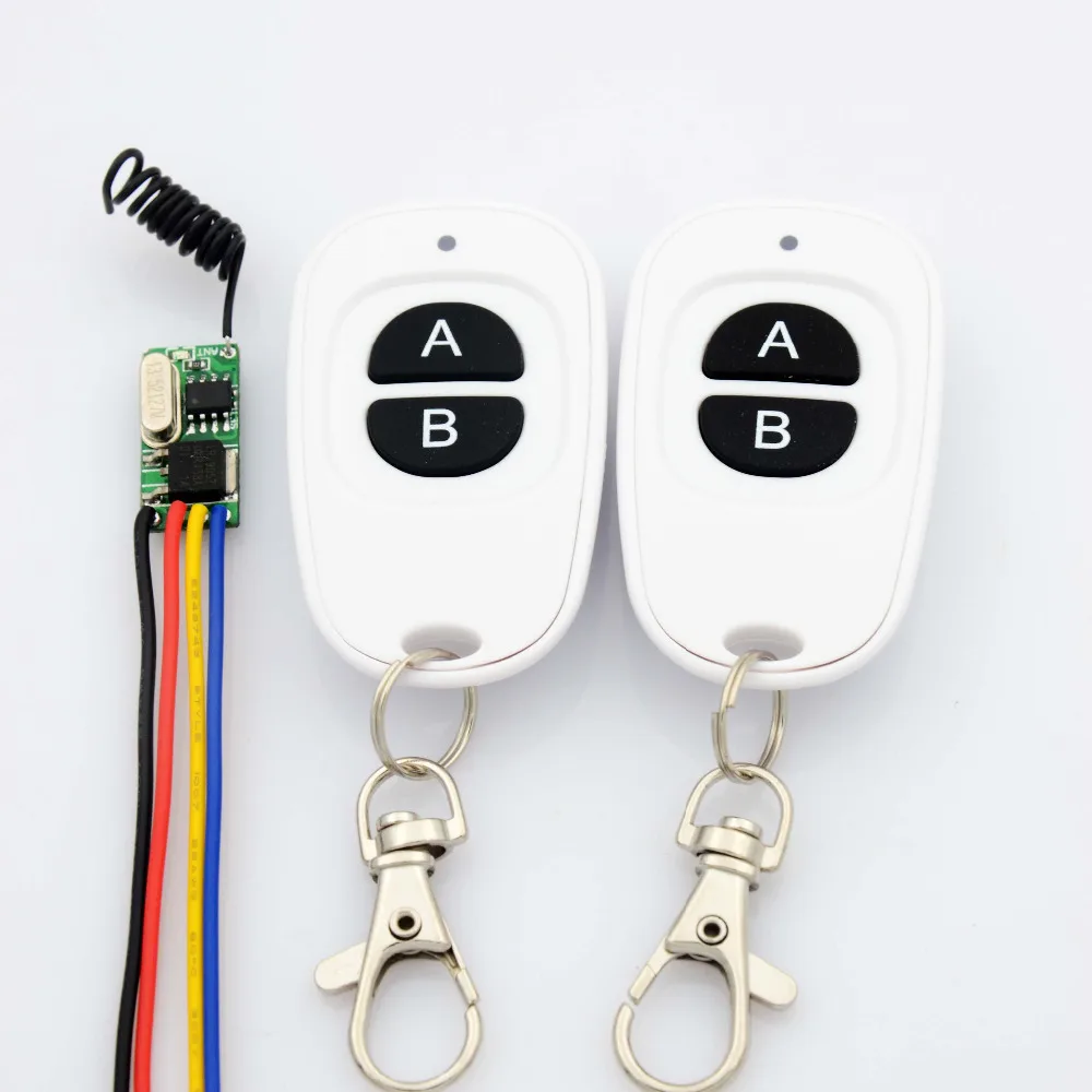 

DC3.5-12V 3.7v 5v 6v 7.4v 7.6v 9v MICRO RF Wireless Remote Control Switch Receiver Transmitter Mini Mos No Sound Learning 433.92