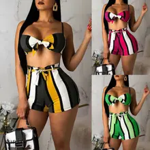 Женский сексуальный бандажный полосатый костюм из двух частей, комплект бикини, пуш-ап Мягкий Бразильский пляжный купальник, купальник