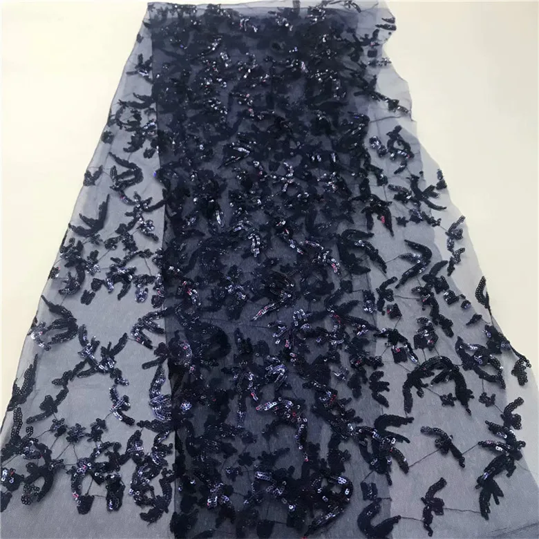 

High Quality Sequins Gold Guipure French Net Lace Mesh Nigerian Lace Fabrics Cheap Embroidered African Lace Fabric Lake blue
