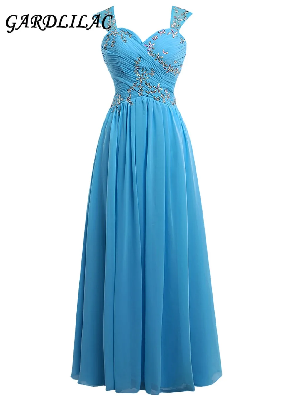 

New Sweetheart Spaghetti straps Bridesmaid Dresses 2017 Plus Size Chiffon Wedding Party Gown With Beads Maid of Honor Prom Gown