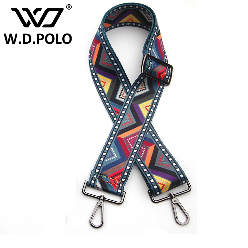 WDPOLO New handbags strap national plaid design black buckle canvas bag straps new fashion easy matching shoulder straps YY028 WDPOLO New handbags strap national plaid design black buckle canvas bag straps new fashion easy matching shoulder straps YY028