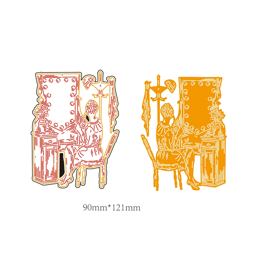 

Makeup Lady 9X12.1CM Dies Punch 2019 Metal Cutting Craft Stamp Die Scrapbook 3D Photo Frame DIY Scrapbooking Gift Card Making