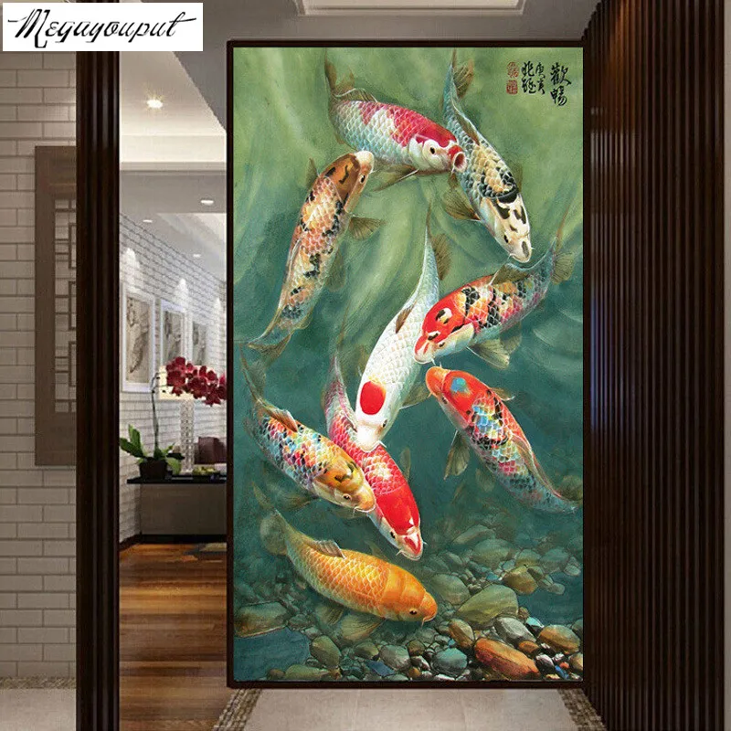 

3D diy diamond painting Cross stitch Diamond embroidery diamond mosaic kit Fish picture animal rhinestones needlework gift