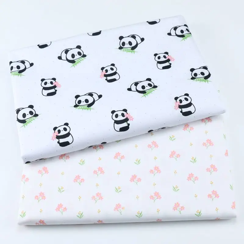 

50x50cm New Panda Flower Cotton Fabric Meters for Baby Bedding Pillows Blanket DIY Sewing Material Patchwork Quilting Tissus