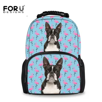 

FORUDESIGNS 3D Boston Terrier Print School Backpacks Students Large Felt Laptop Backpack Rucksack Casual Teenagers Book Daypack