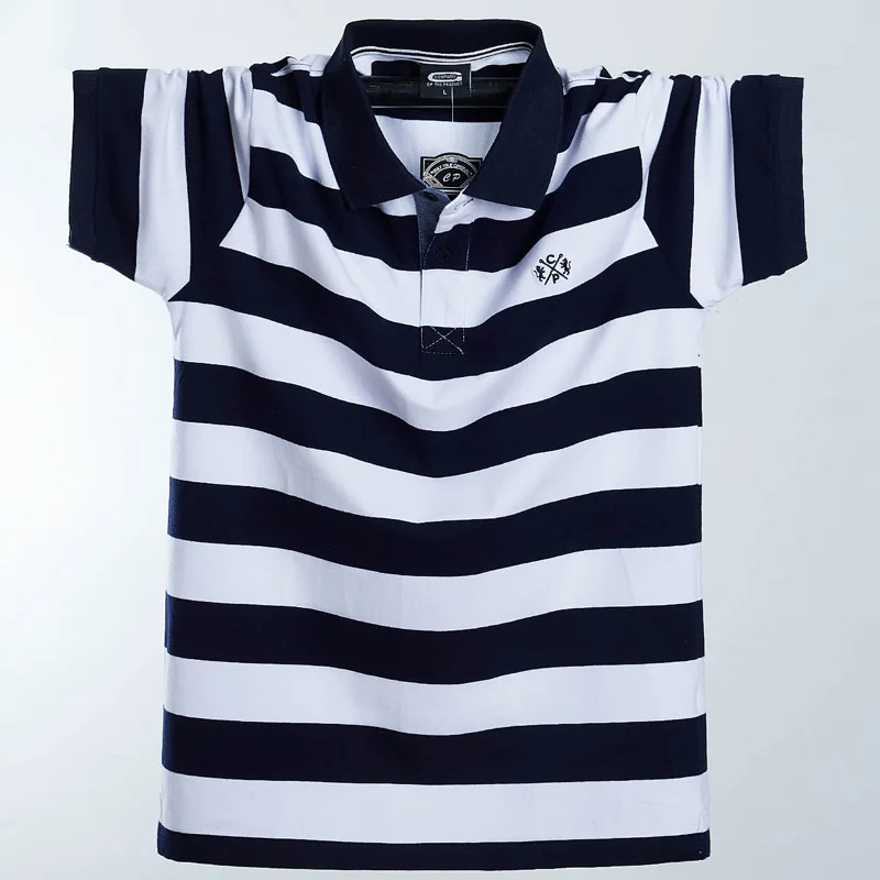 

New Summer Brand Men Polo Shirt plus size 6xl 7xl 8xl Casual Cotton Striped Polo Men's Homme Camisa Short Sleeves Polo