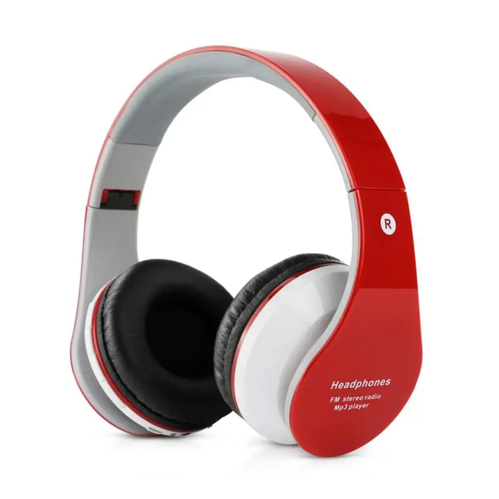 B-01 стерео Bluetooth наушники Поддержка TF карты FM радио микрофон складные наушники совместимы с Android с IOS Телефон - Цвет: Красный