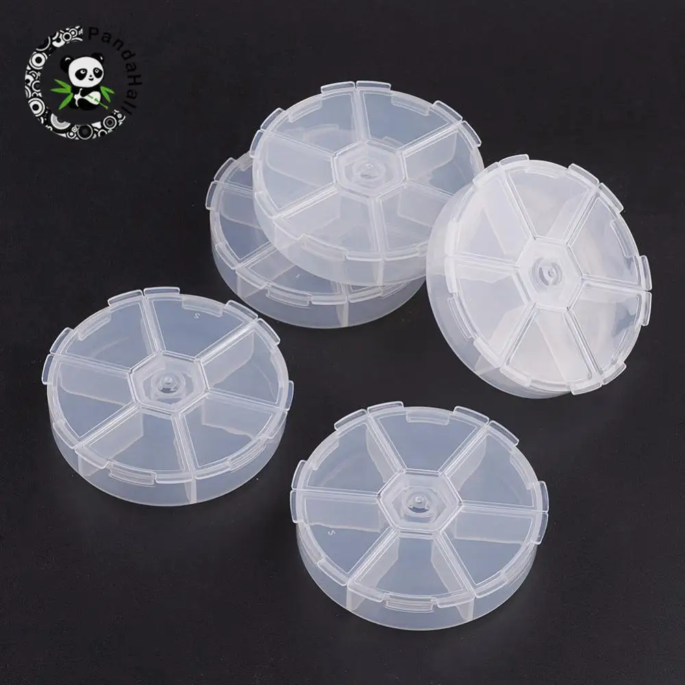 30pcs White Round Plastic Bead Storage Containers for Jewelry Packaging