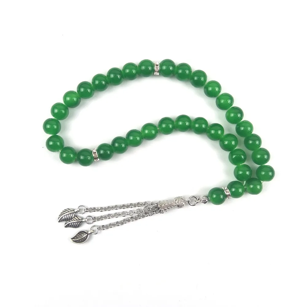 Tesbih black &amp green 33pcs tasbih crystal glass beads prayer for wedding gift 1pc | Украшения и аксессуары