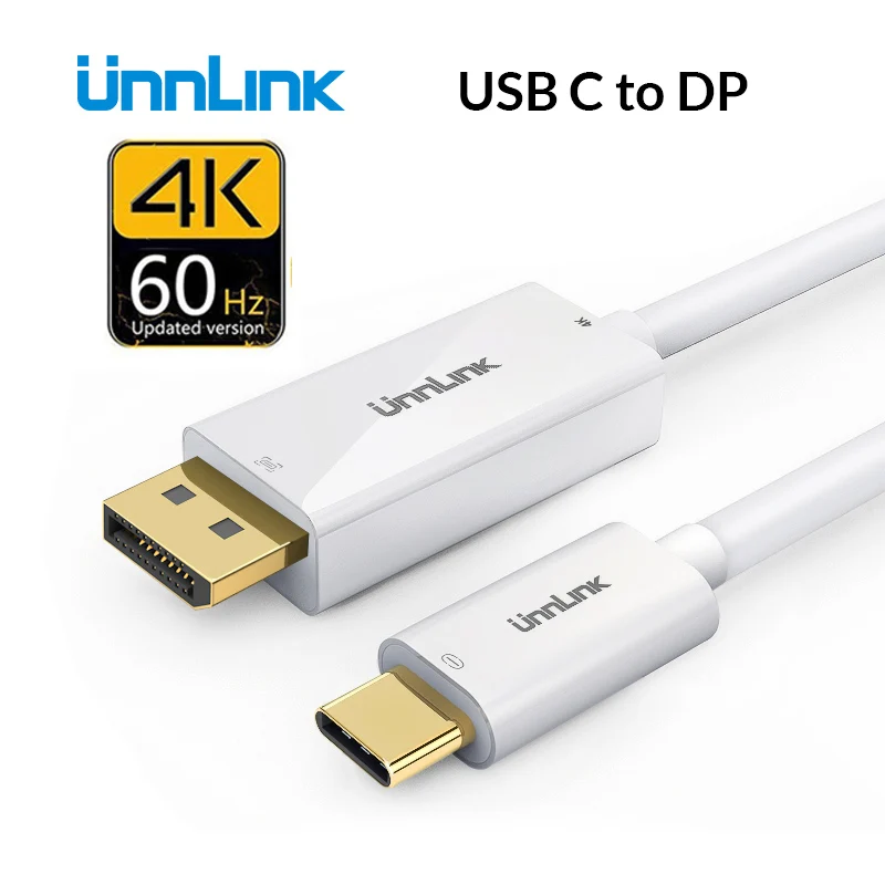 

Unnlink USB C to DisplayPort DP Cable 4K@60Hz Type C DP Thunderbolt 3 Adapter for MacBook Galaxy S10 S9 S8 Dex P30 P20Mate 10