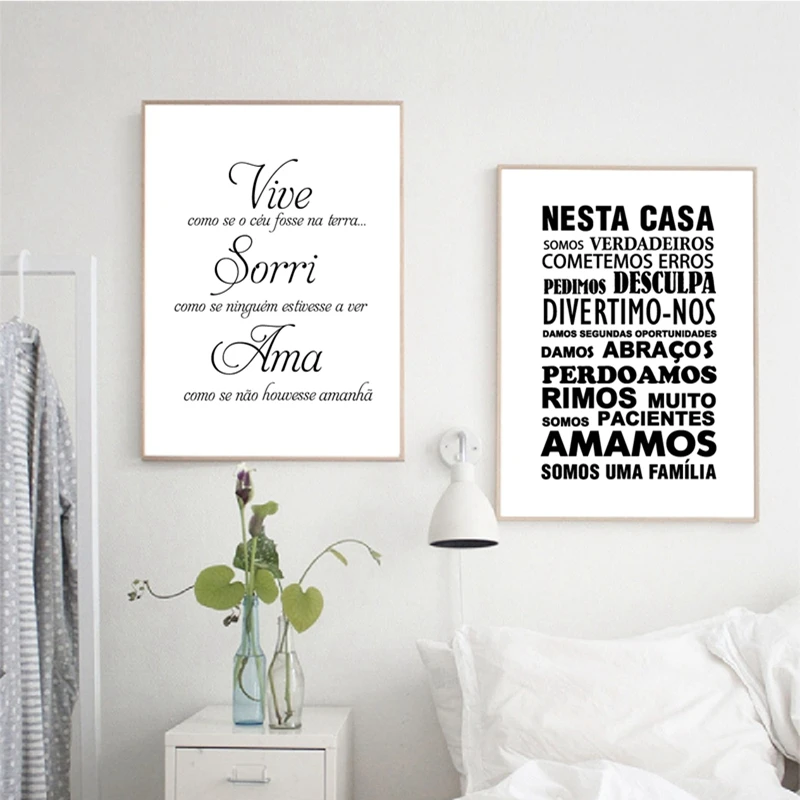 Imprimes Et Affiches De Regles De Maison Portugaise Decoration Murale De Maison Peinture Artistique Moderne Et Minimaliste Aliexpress Maison Animalerie