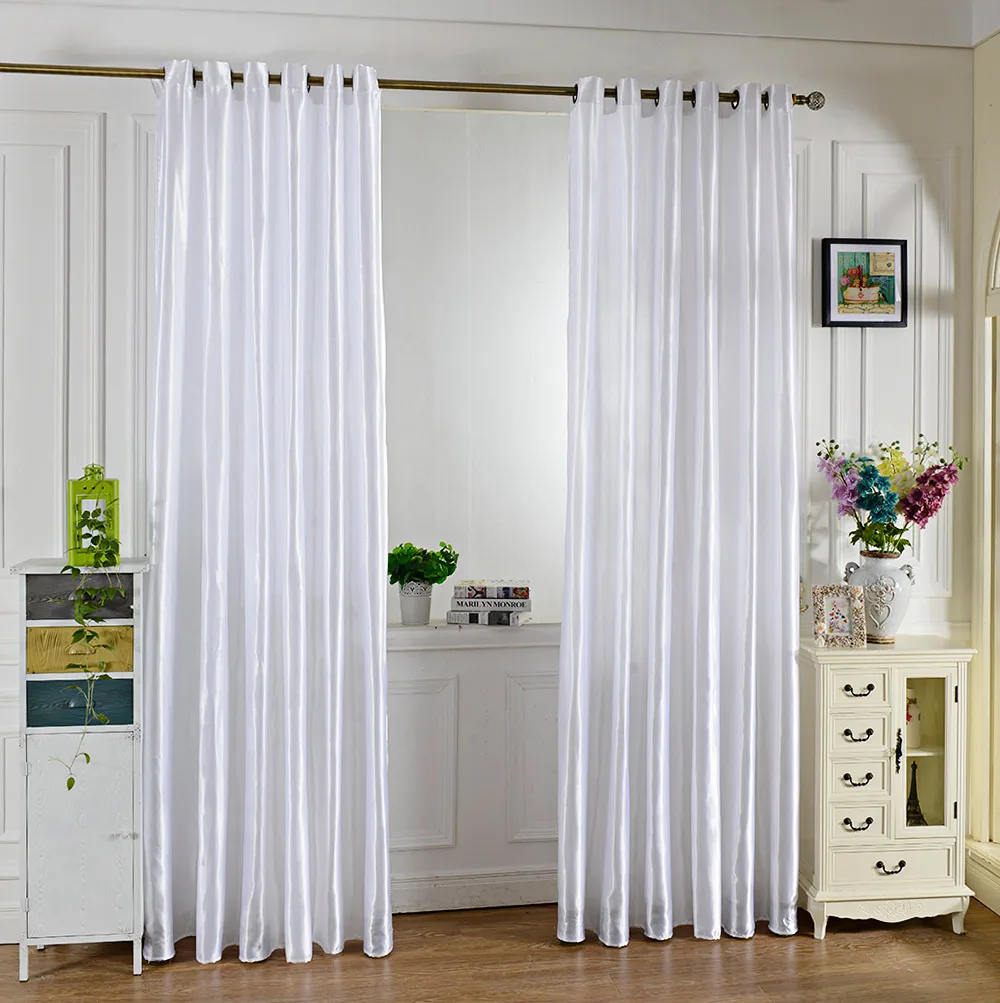 100 x 250CM Pure Color Grommet Ring Top Blackout Window Curtain for Bedroom Living Room