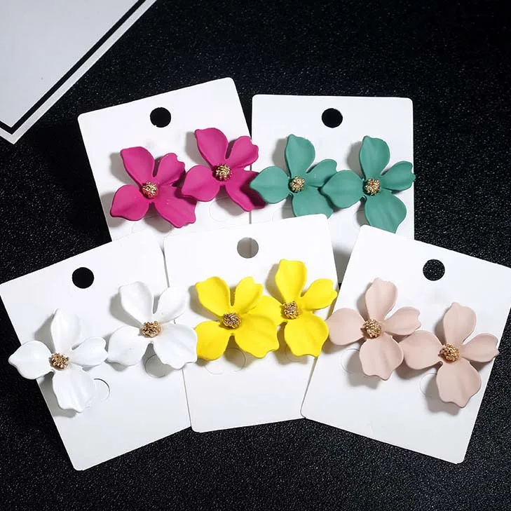 

2019 New Korean Style Cute Flower Stud Earrings For Women Fashion Sweet Earrings Femme Brinco Wholesale Jewelry