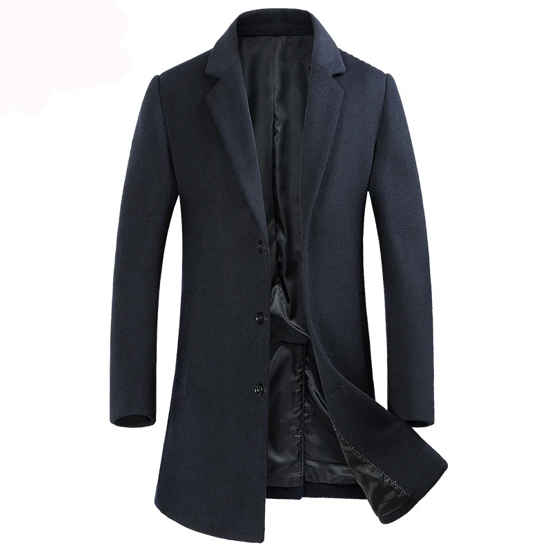 2018 New Arrive Woolen cloth coat Men business casual Long dust coat 2018 New Arrive Woolen cloth coat Men business casual Long dust coat
