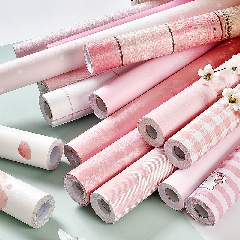 Pink Plaid Dormitory Desk Wall Stickers Solid Color Wallpaper For Kids Room Princess Room Girls Bedroom Self adhesive Wall Paper Pink Plaid Dormitory Desk Wall Stickers Solid Color Wallpaper For Kids Room Princess Room Girls Bedroom Self adhesive Wall Paper