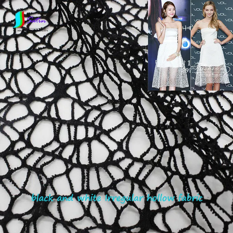 

Soft Colorful Black Spider Web Irregular Hollow Fabric,Diy Sewing Scarf Home Decoration Irregular Hole Mesh Fabric S0128L