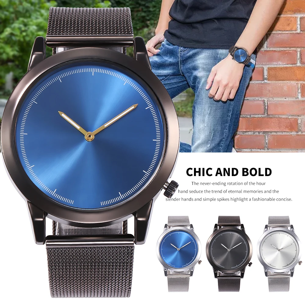 Лидирующий бренд, Роскошные Кварцевые часы для мужчин, повседневные Черные кварцевые часы, нержавеющая сталь, синее стекло, часы для мужчин, Relogio, новые мужские часы, reloj