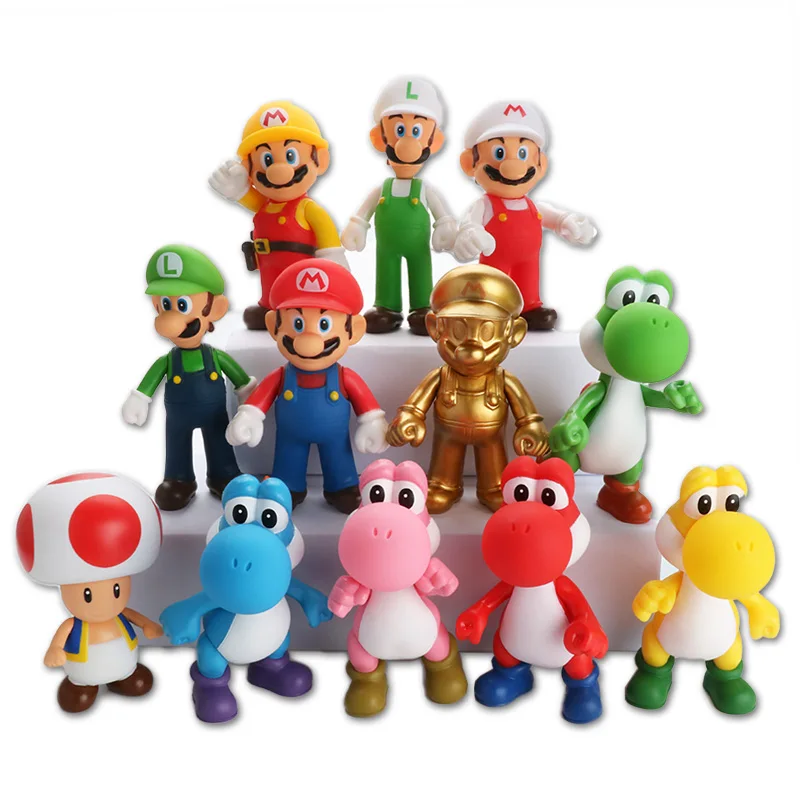 Super Mario Bros Luigi Mario Action Figure PVC Super Mario Figure Model Doll 13cm Figure Toys For Children Kids Toy