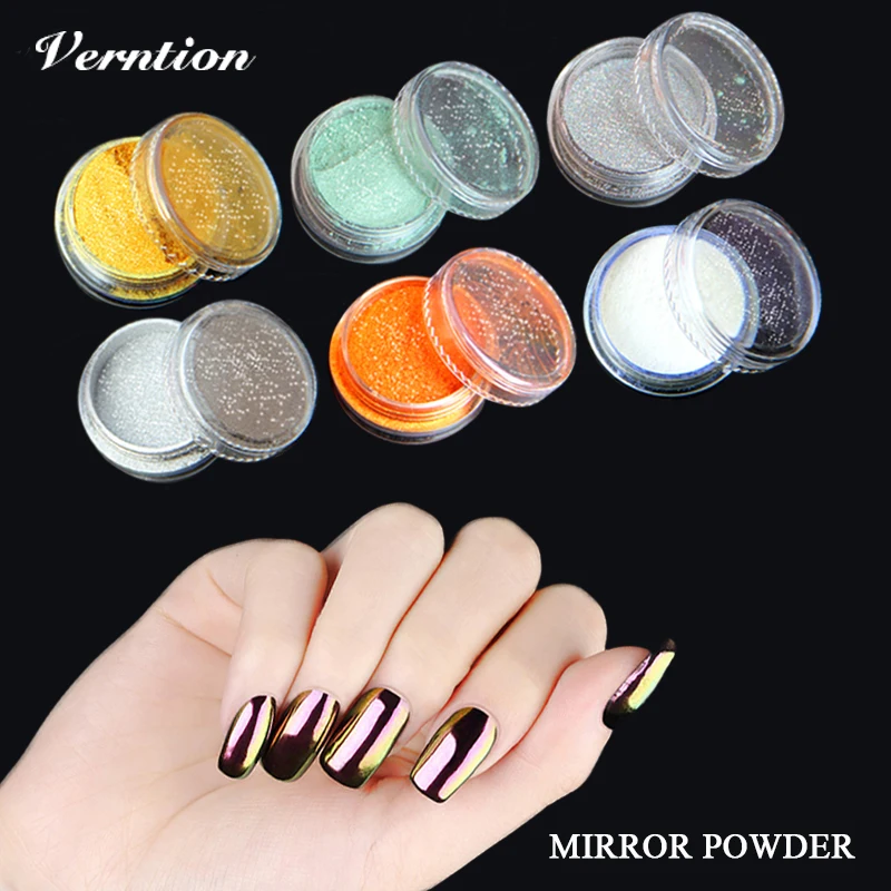 powder acrylic nail diy Acrylic Rubbing Powder Mirror Nail Gel Powder Verntion Shiny DIY Nail Glitter Nail Polish