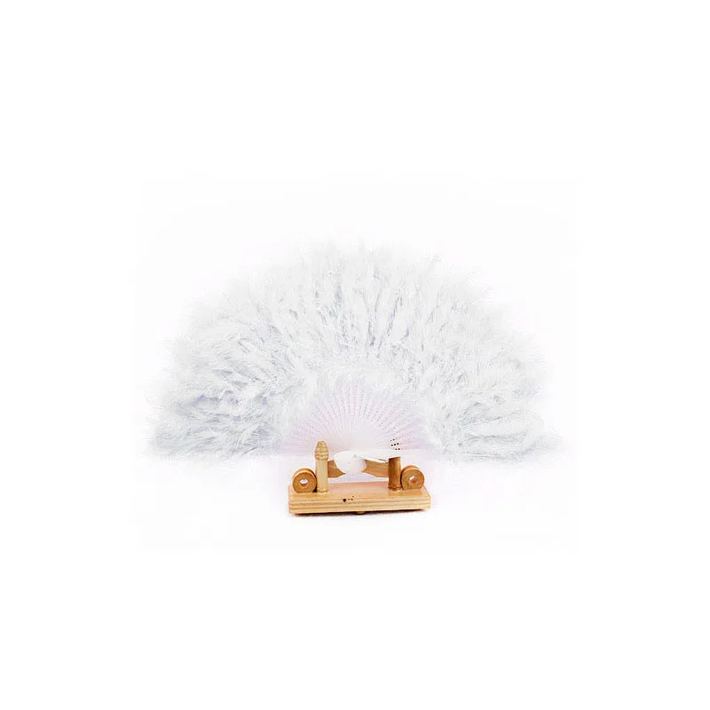

1PCNice Feather Fan For Dance Props Hand Goose Feather Folding Fan Wedding WH