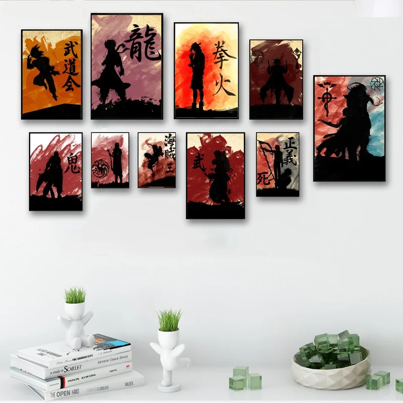 

Goku Vegeta The Witcher Naruto Kakashi Violet Minimalist Colored Canvas Art Painting Wall Picture for Children Living Room Decor
