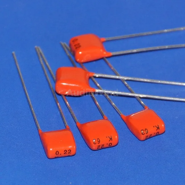 

( 20 pcs/lot ) 220nF 63V MKT Metallized Polyester Film Capacitor, 0.22uF