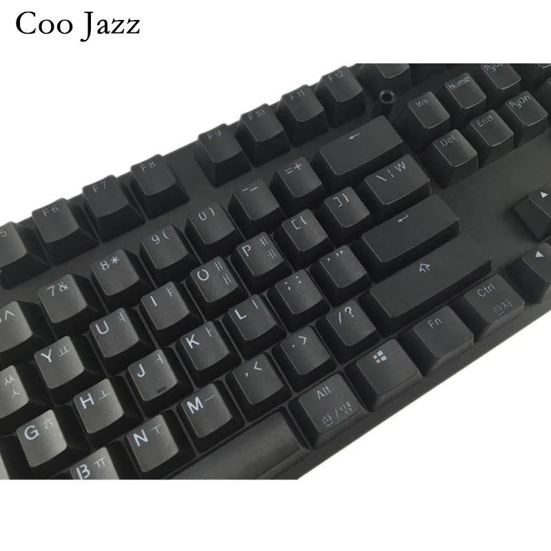 Крутая двойная черная Толстая клавиатура Jazz PBT ANSI Корейская раскладка 108 колпачки