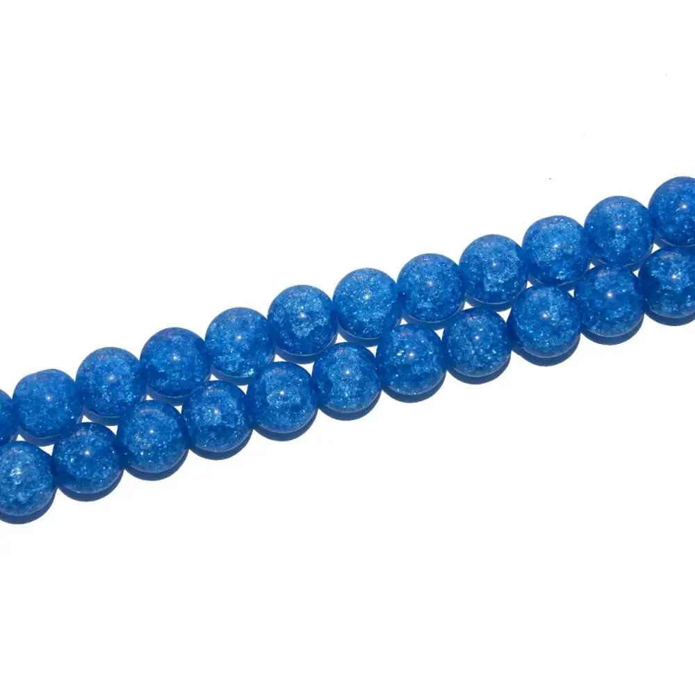 Натуральный Камень Бисер многоцветные угги трещины Кварцевый Кристалл бусины Spacer Бусины для изготовления ювелирных изделий браслет DIY 6/8/10/12 мм - Цвет: Blue