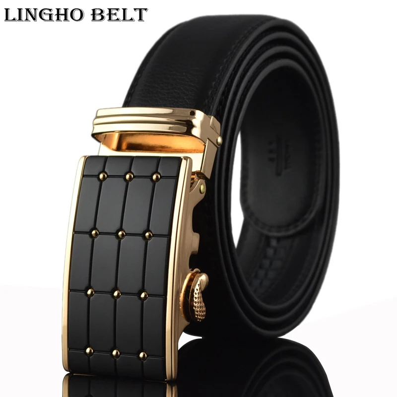 Gold famous brand mens belt 2017 Fashion real leather belt designer ...