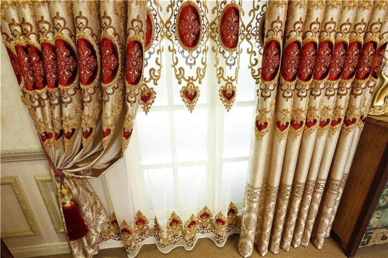 Европейские классические Роскошные плотные декоративные занавески для гостиной, отвесные занавески для кухни, оконные занавески для спальни