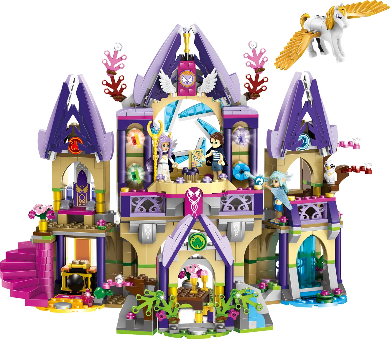 

Compatible With legoings Elves 41708 Skyra's Mysterious Sky Castle Model Building Kit mini Blocks Brick Toys fot children 79225