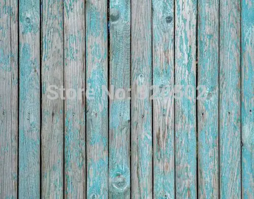 

5x7ft washed peeling bright blue rustic chic wood photography child ArtFabric plank backdrop D-3926