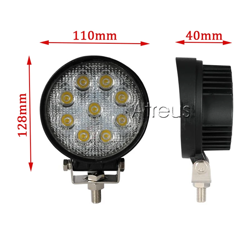 4X 4INCH 27W Square LED WORK LIGHT BAR Spot Flood OFFROAD DRIVING FOG LAMP 12V Y