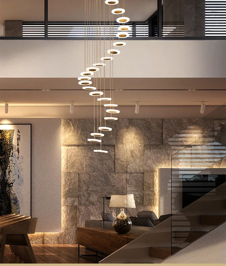 Modern LED chandelier living room pendant lamp bedroom fixtures stairs suspended lights restaurant hanging lighting luminaire