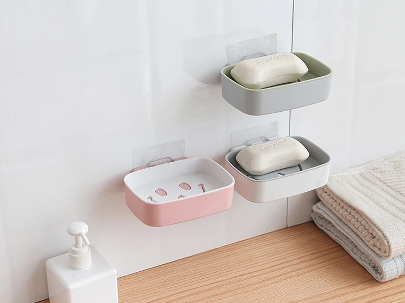 Двойной-слоёное мыло держатель на присоске настенный без следа Кухонная мойка аксессуары для ванной комнаты блюдо чехол