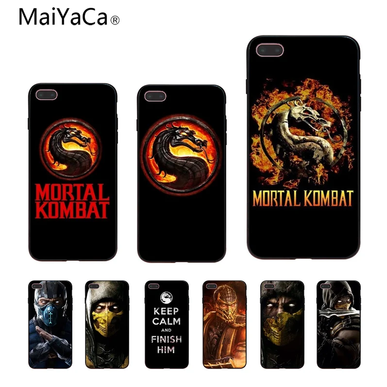 MaiYaCa Mortal Kombat For IPhone 4S SE 5C 5S 6 6S 7 8 Plus X XR XS MAX For Samsung Black Soft 