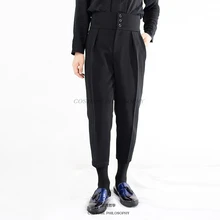 27-44 новая мужская одежда GD стилист волос Мода Подиум Высокая талия повседневные брюки плюс размер певица костюмы