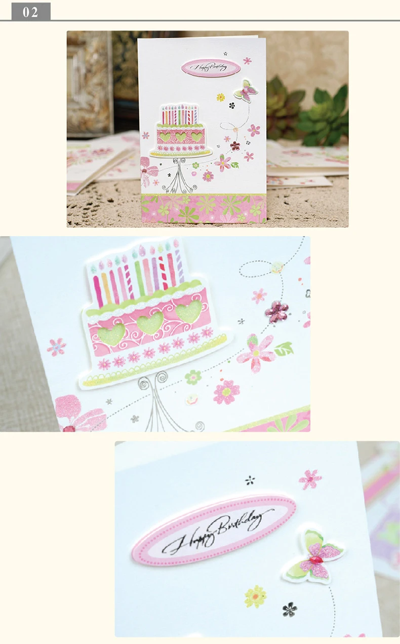 Eno поздравительные открытки ручной работы на день рождения вечерние Многослойные Цветочные открытки блестящие Пригласительные открытки на день рождения
