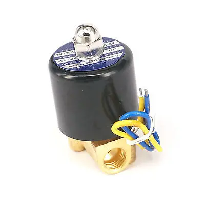 

DC12V N/C 2 Way 1/4"BSP Gas Water Pneumatic Electric Solenoid Valve Oil 2W-025-08 Wire Lead Type